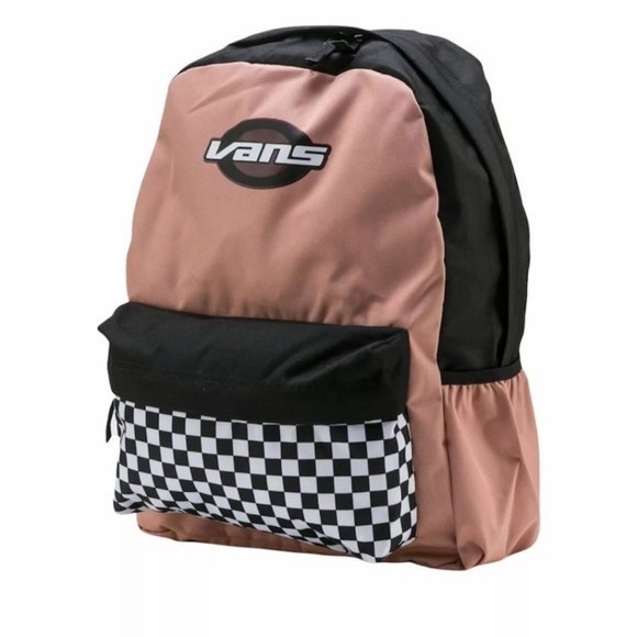 New Vans Street Sport Realm Backpack Rose Dawn Pink Black White Checkerboard 22L - Picture 2 of 6